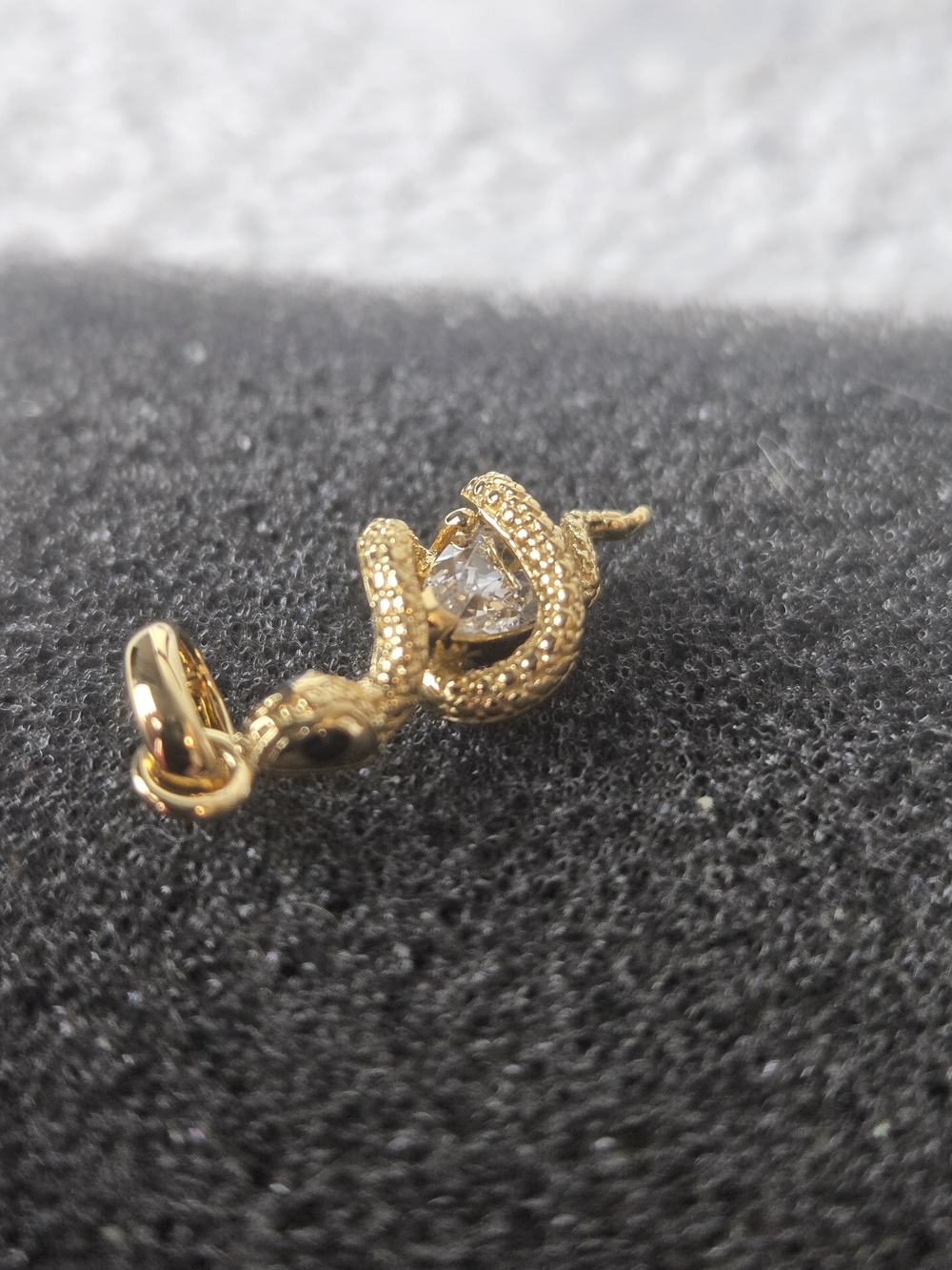 Thomas Sabo Gold Snake Earring with Clear Stone